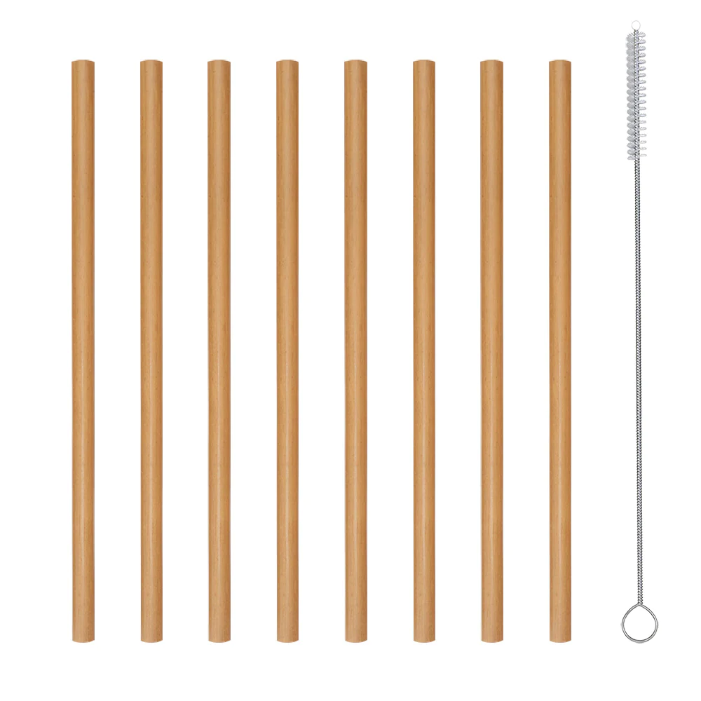 Set de 8 pailles en bambou avec goupillon Metaltex