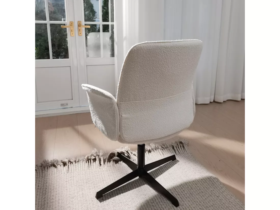 Fauteuil relax rotatif réglable en hauteur en bouclette,THOMASINA LEISURE