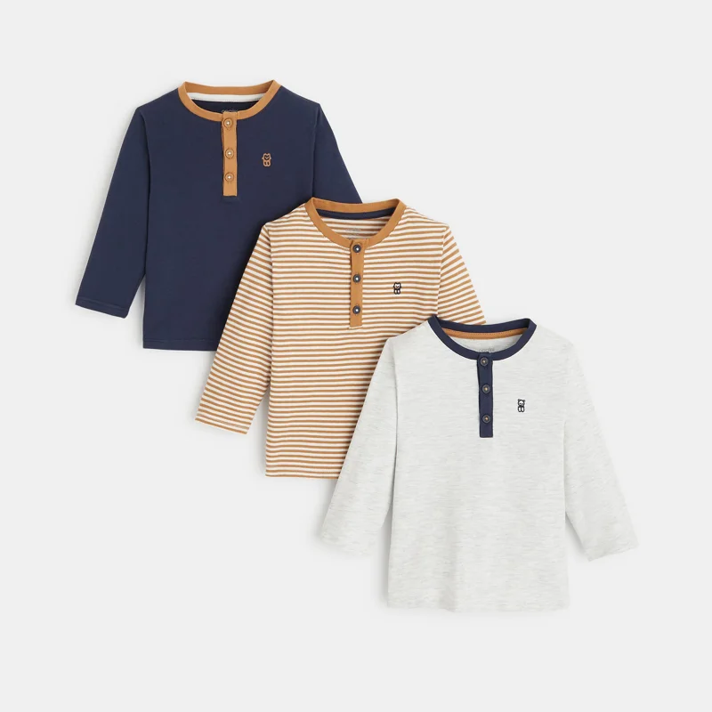T-shirt tunisien (lot de 3) marron bébé garçon Marron