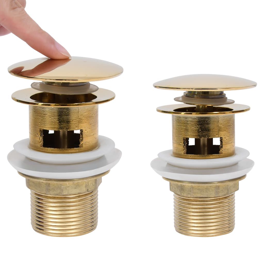 vidaXL Klik-Klak Stopper met Overloopfunctie, Goud, 6,4x6,4x9,1 cm