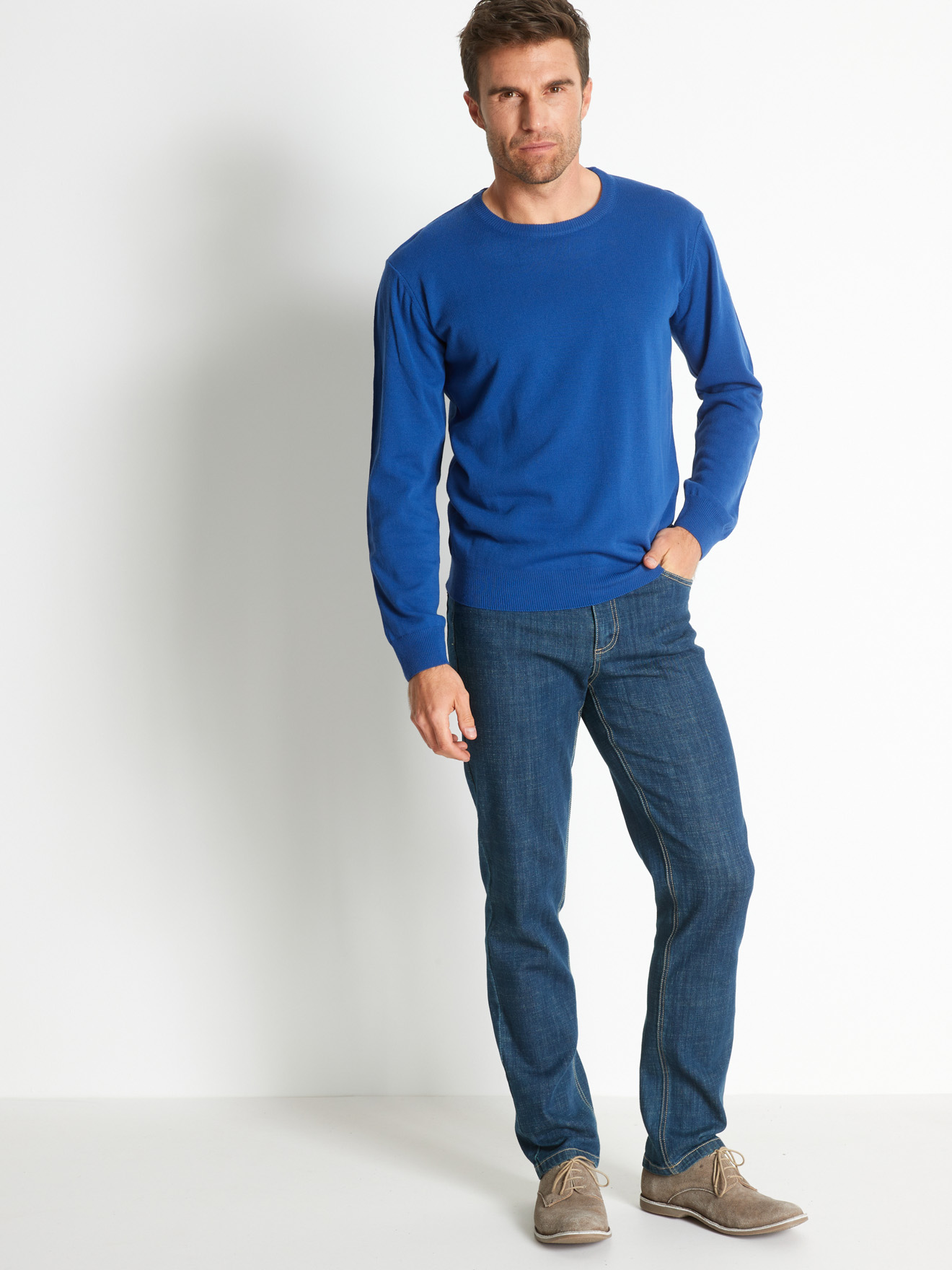 Pull encolure ronde, 100% acrylique