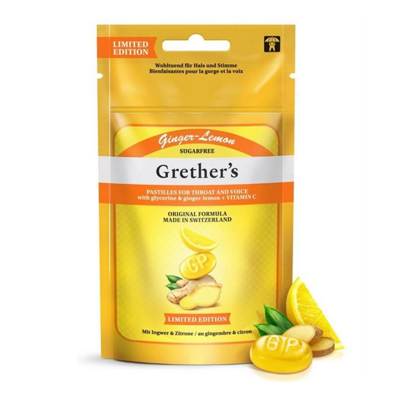 GRETHERS Ginger Lemon Pastillen Pastillen ohne Zucker Btl 75 g