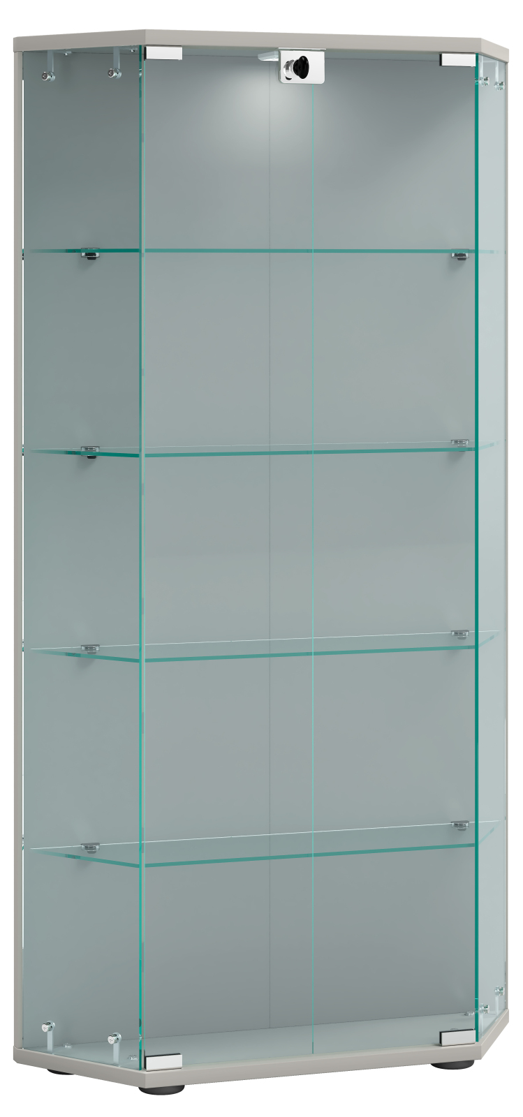 Vitrine CENILA L - silber - abschließbar