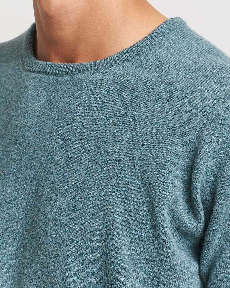 William Lockie Rob Lambswool Crewneck Caspian