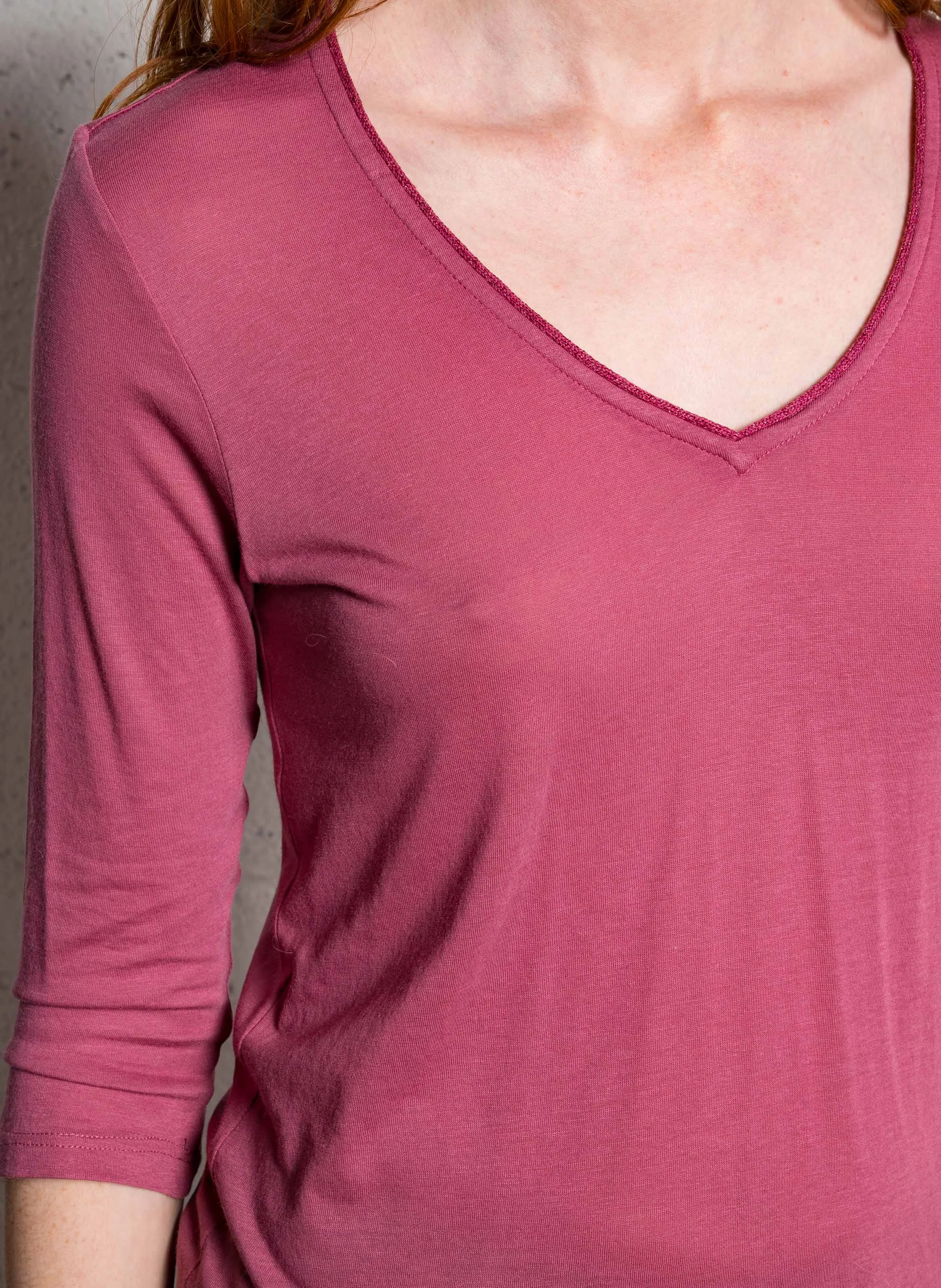 TASSIANE - Tee-shirt droit manches 3/4 | Rouge