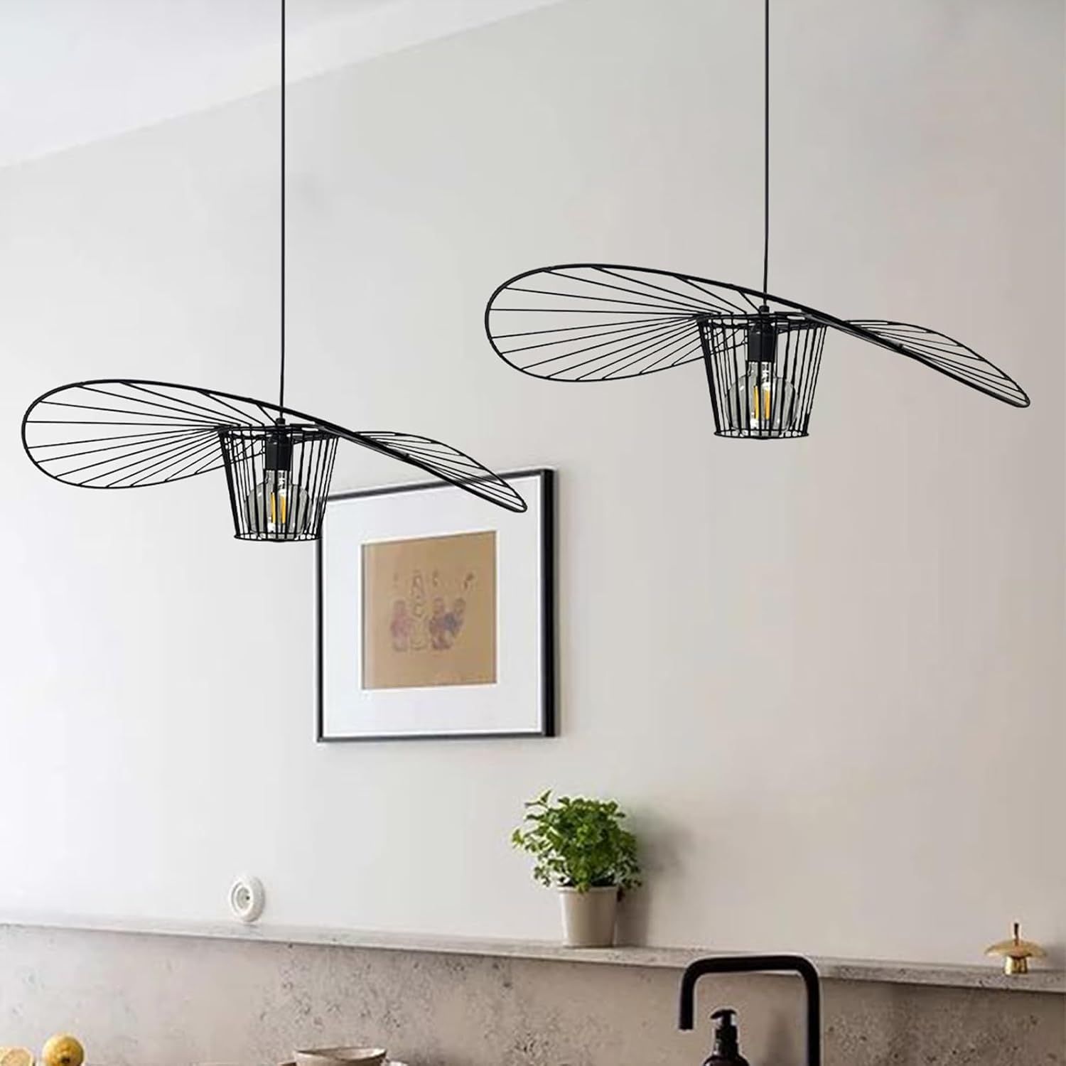 100% Metall bamyum Genova Vertigo Lampe, Hängelampe Schwarz Ø70 cm 1 flammig, Küchenlampe Hängend Schwarz, Lampenschirm Hängelampe Esstisch Wohnzimmer, Pendelleuchte Esstisch Wohnzimmer, Lampe Vertigo