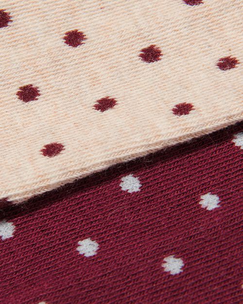 2 paires de collants épais bébé pois rose