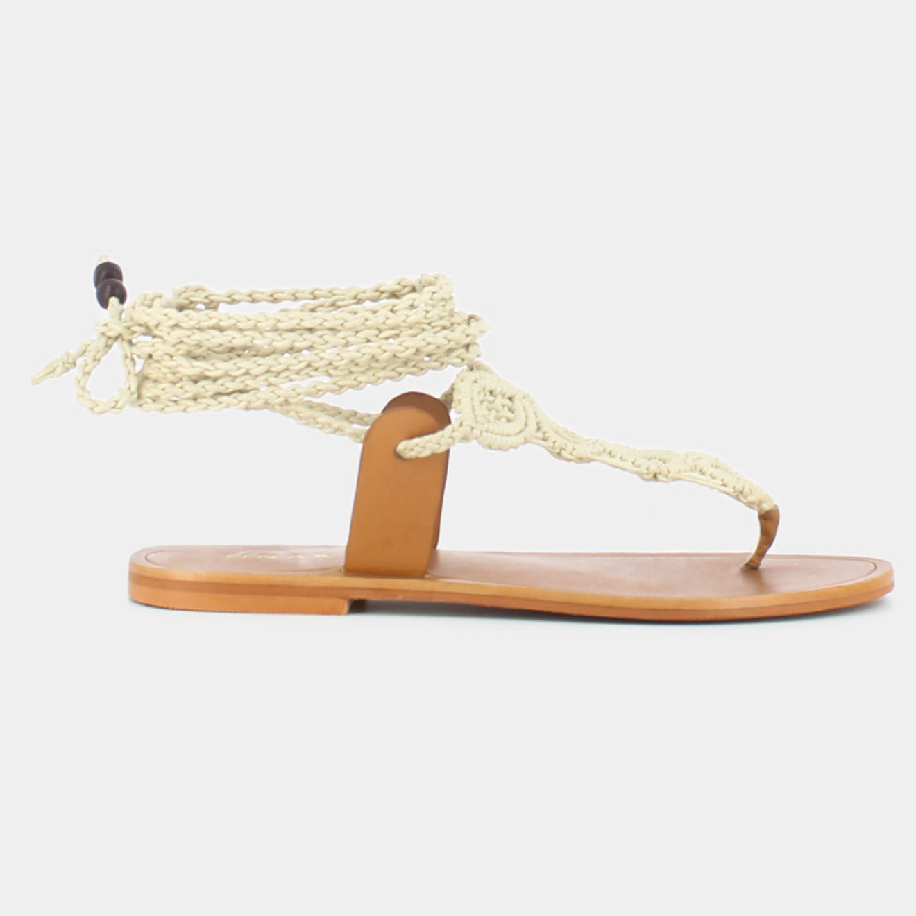 Jonak Sandales plates en Cuir Washington camel