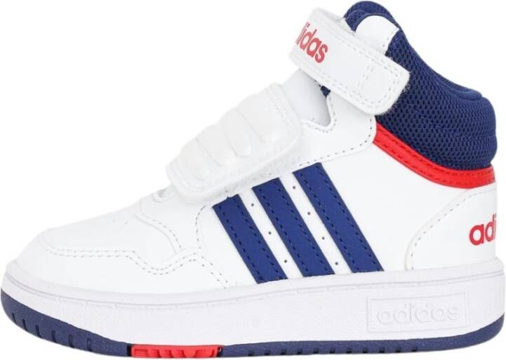 Adidas Sportswear Hoop Mid sneakers wit blauw rood Imitatieleer 19