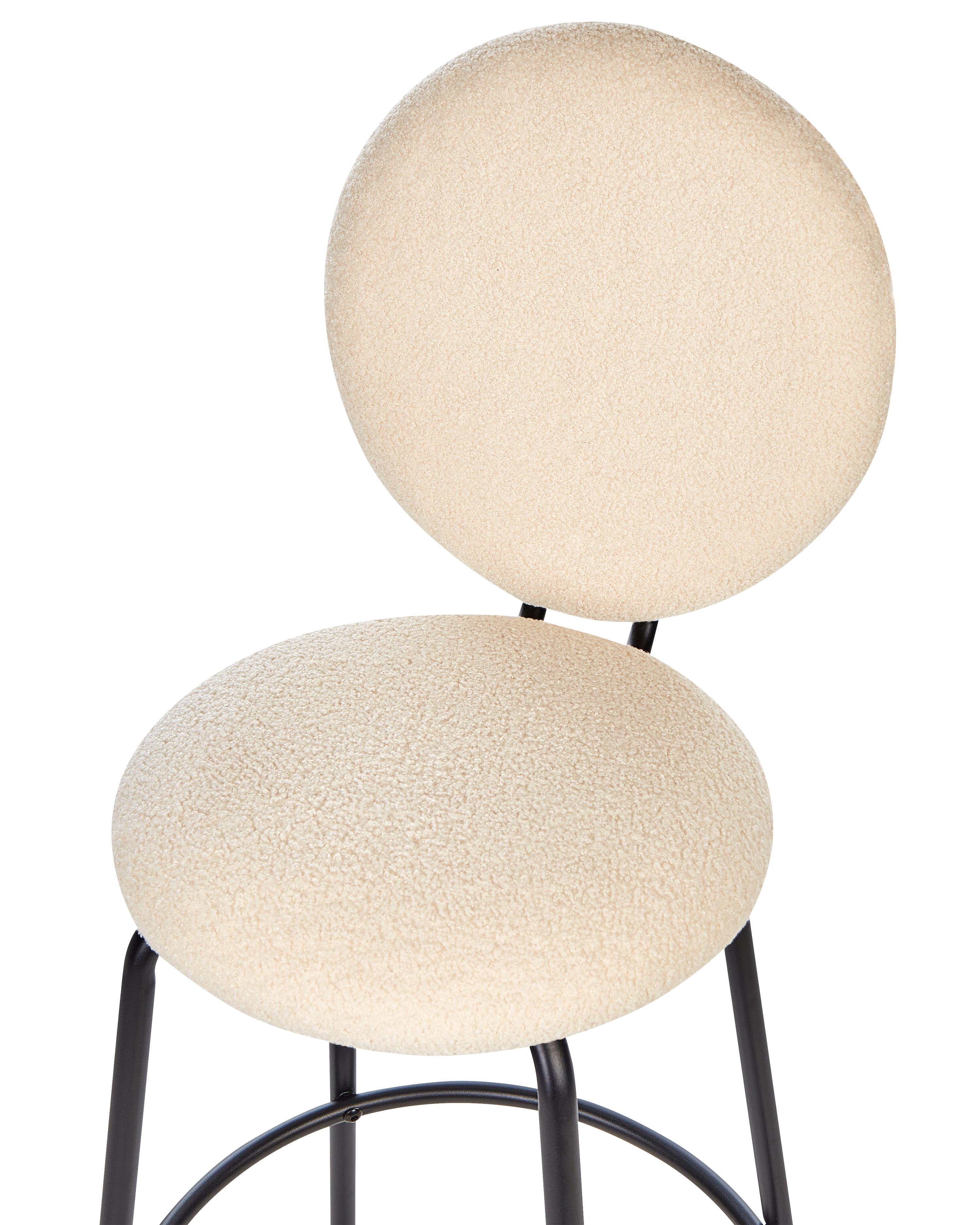 Set van 2 barstoelen EMERY Bouclé Lichtbeige
