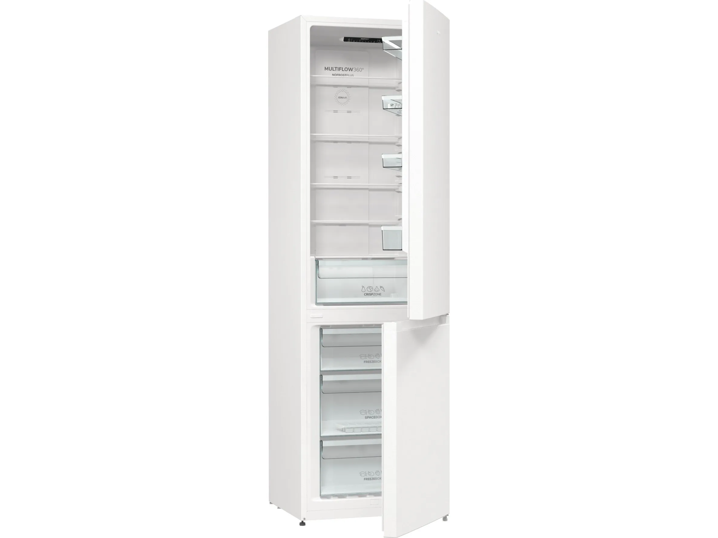 Gorenje NRK 6202EW4 NoFrost, forsænket håndtag, display bag døren, hvid (EEK: A  )