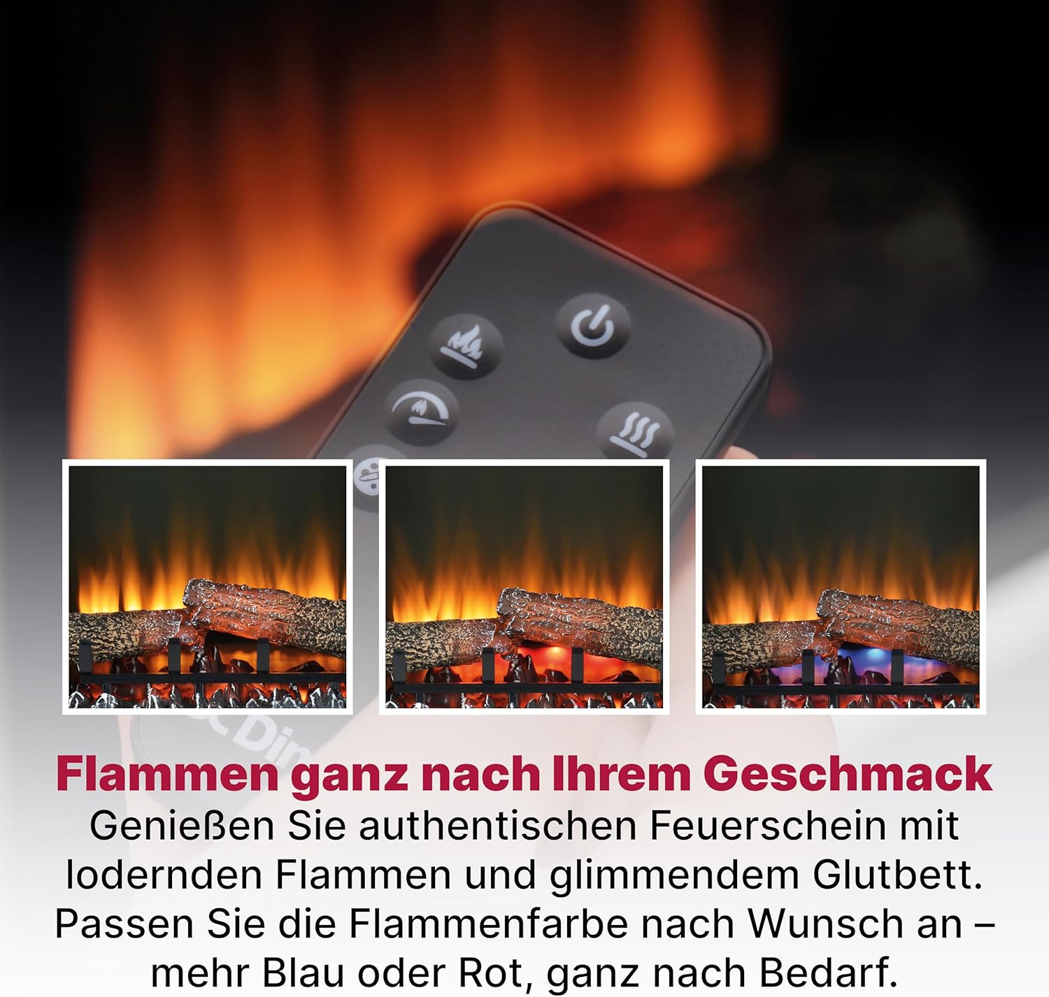 Dimplex XHD 28'' Elektrokamin Einsatz - Wandkamin - Elektrokamin mit Heizung - 1400W - Kamineinsatz Elektrisch mit LED Optiflame Flammeneffekt - Zuschaltbare Heizung - Mit Fernbedienung