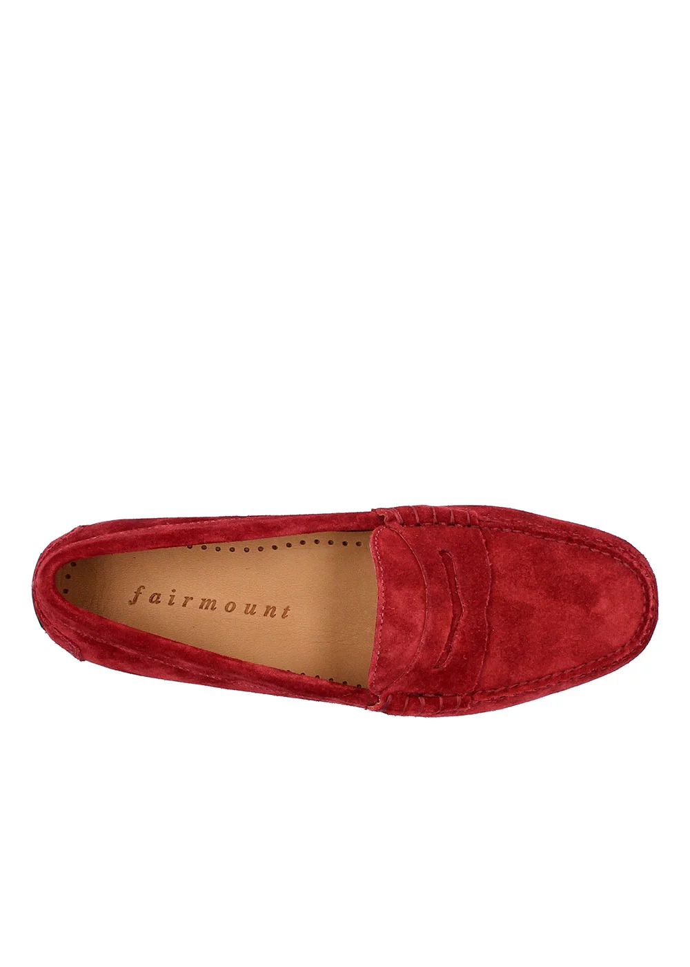 MOCASSIN RUBBER DRIVER VELOURS ROUGE