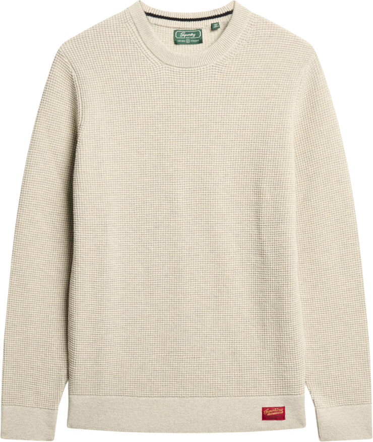Superdry TEXTURED CREW KNIT JUMPER Light grey