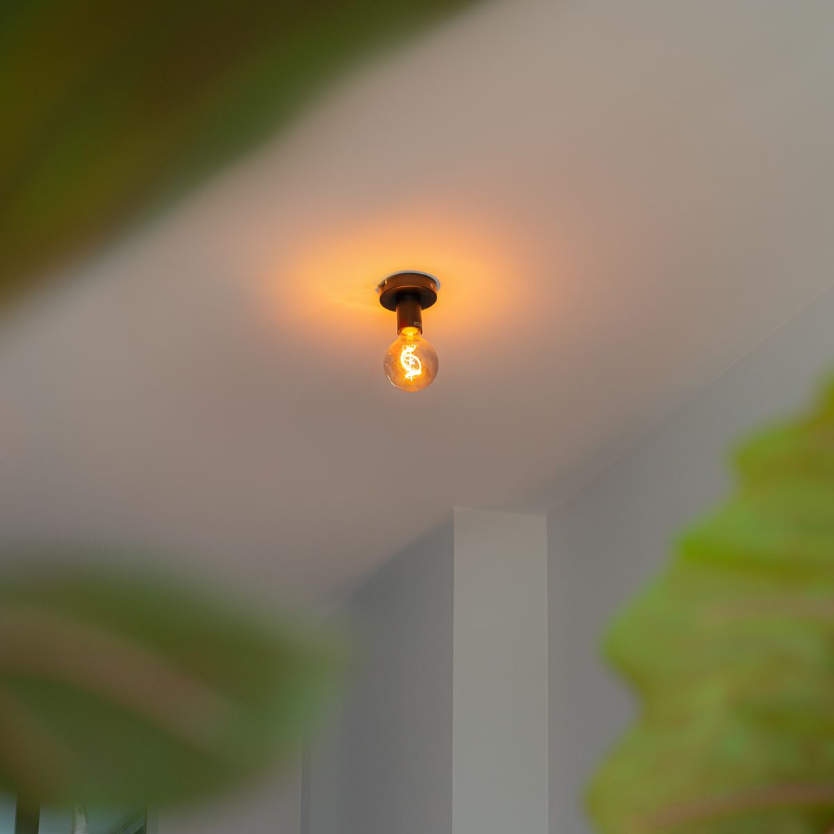 Moderne plafondlamp zwart 9 cm - Facil