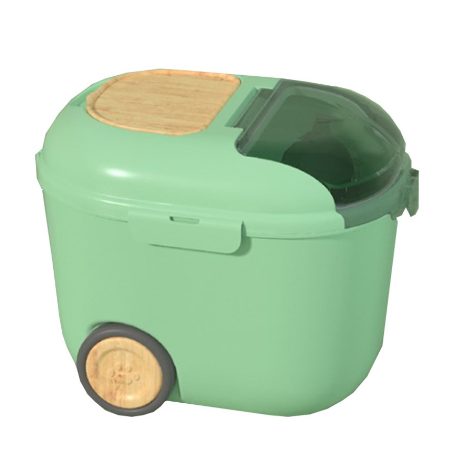 Recipiente para alimentos com rodas