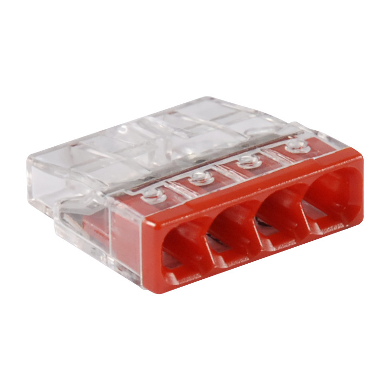 Wago lasklem 0,5 - 2,5mm² 4-polig rood