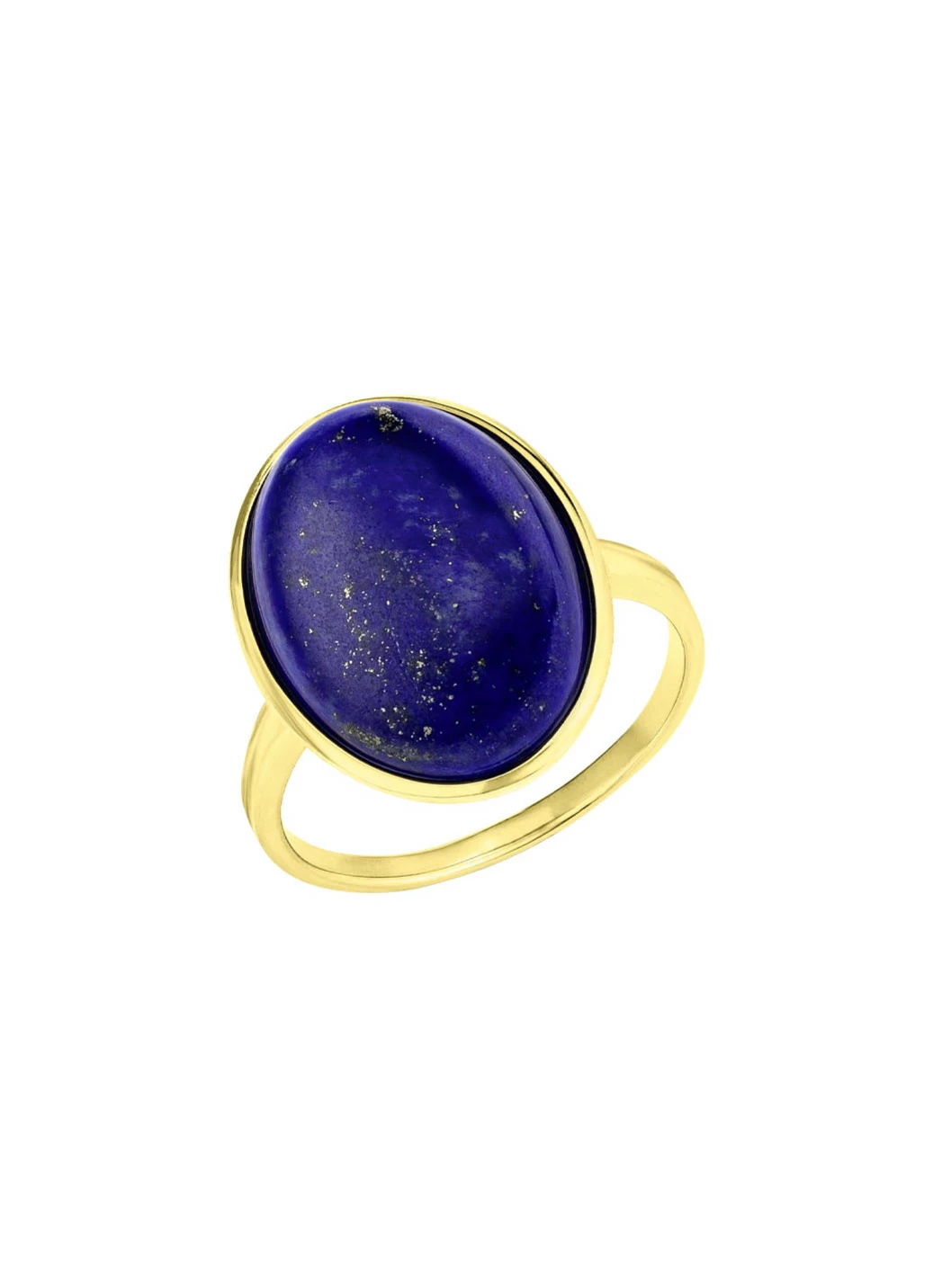 Vergoldeter Damenring mit Lapislazuli