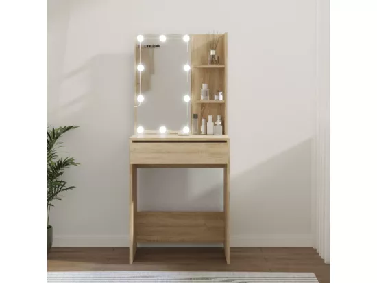 Coiffeuse avec LED Chêne sonoma 60x40x140 cm