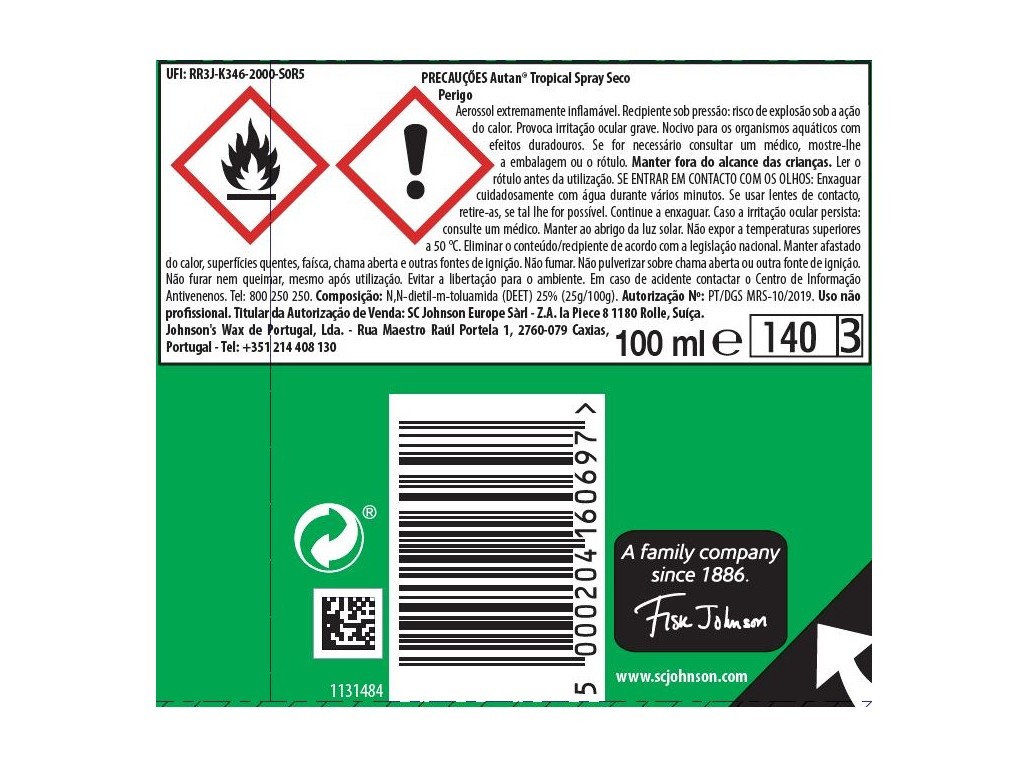 REPELENTE AUTAN SPRAY SECO TROPICAL 100ML