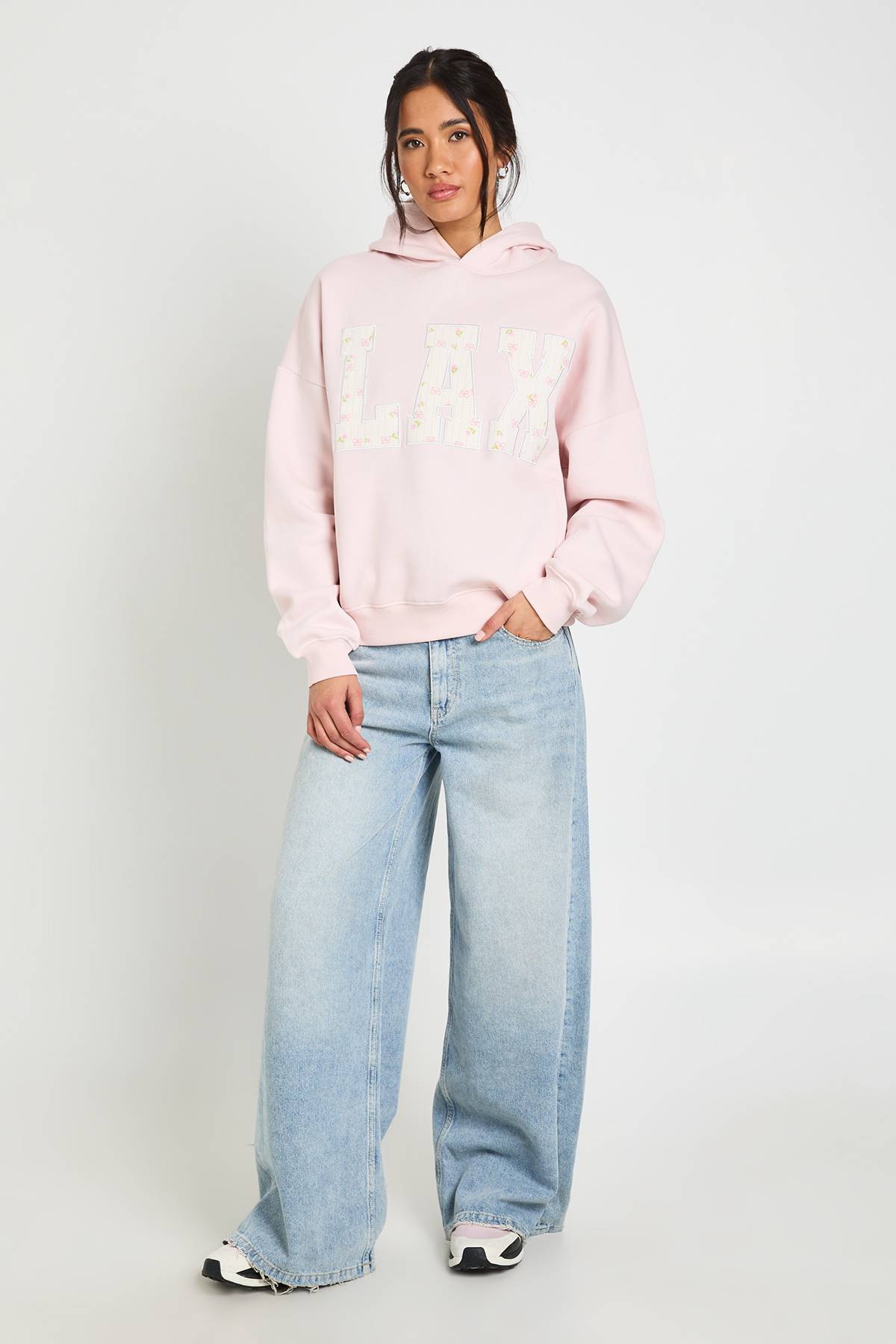boohoo Sweat À Casynthétiqueche Oversize Avec Appliqué Fleuri Ditsy Lax