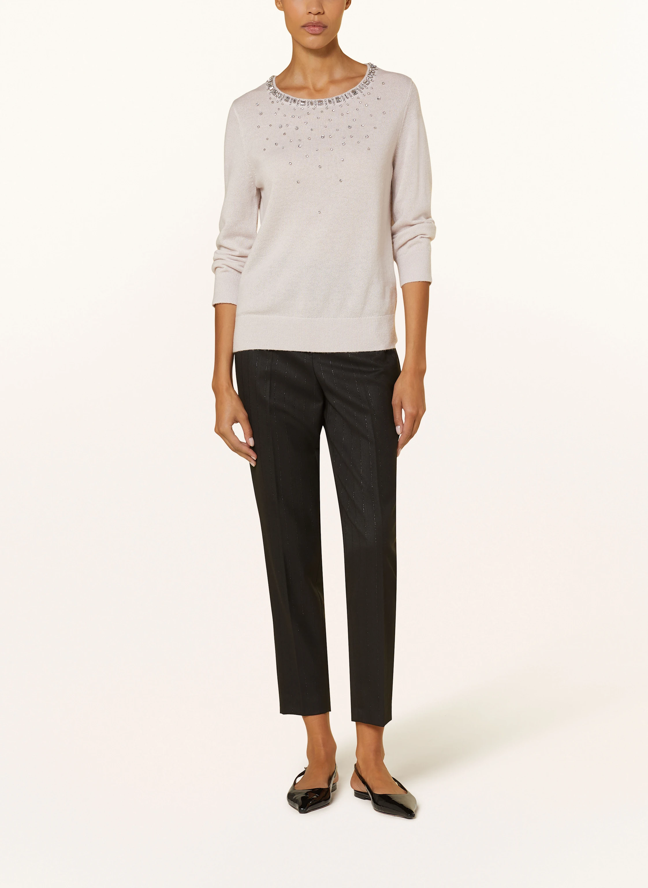 LUISA CERANO Pullover mit Schmucksteinen