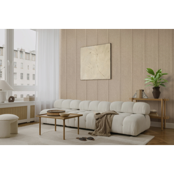 Viltpaneel met golf taupe 240x55 cm, dikte 3,5 mm, 2,64 m²