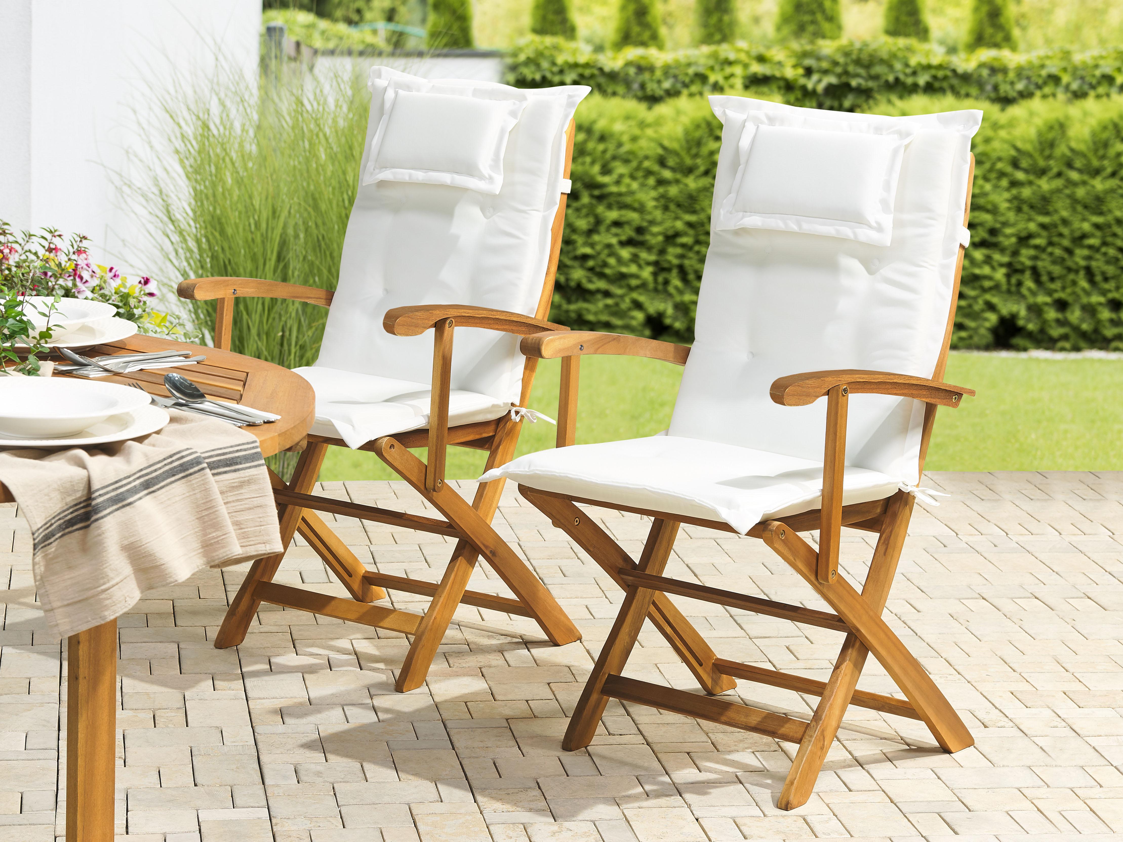 Set van 2 rug/zitkussens MAUI 40 x 54 cm Gebroken wit