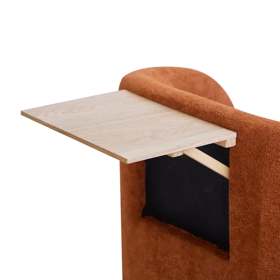Salonstoel Swivel met Pouf van metaal en Terracotta fluweel