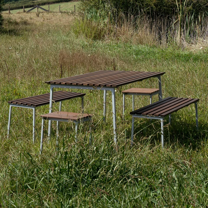HAY - Traverse Outdoor Bank, Aluminium / Esche geölt