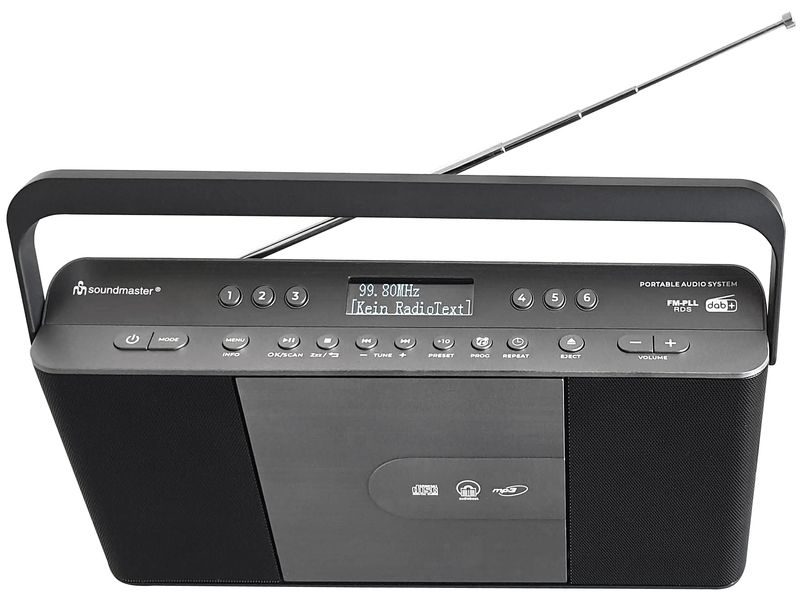 soundmaster DAB  Radio RCD1870SW Schwarz Tragbares DAB  Radio mit CD, MP3 und USB