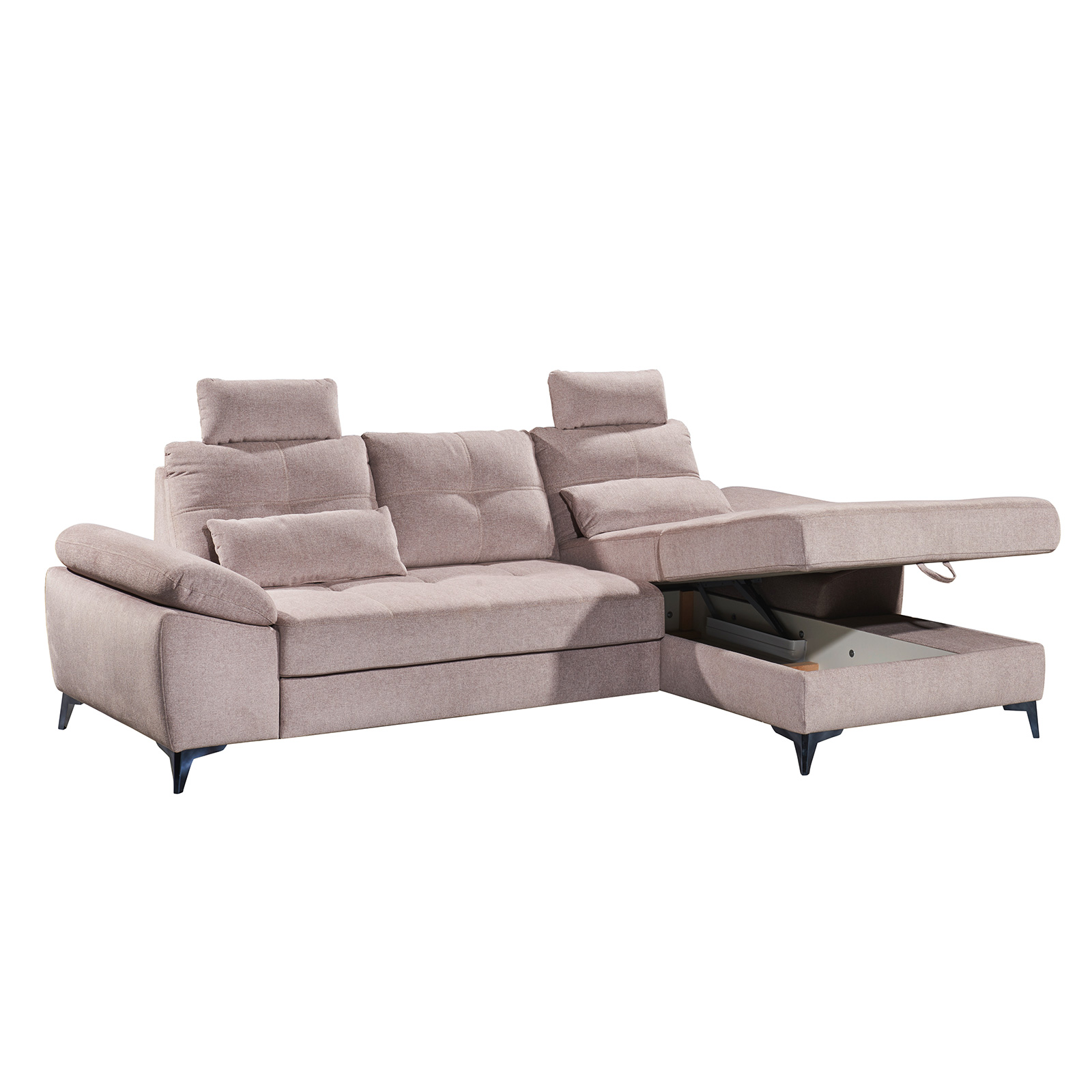Ecksofa - flamingo - Recamiere rechts - mit Funktion