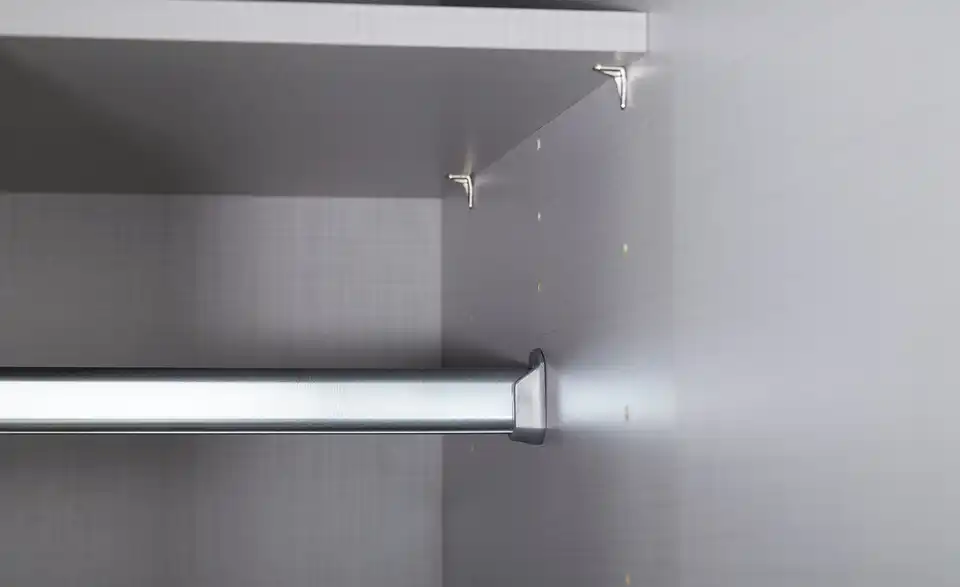 Schrank, 1-türig Multischrank-System Steingrau, Weiß 30 cm