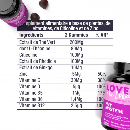 Love and be Loved Gummies Concentration et Mémoire 3 semaines