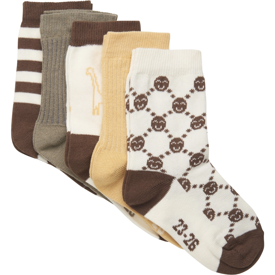 Minymo Socken 5er Pack Cocoa Brown