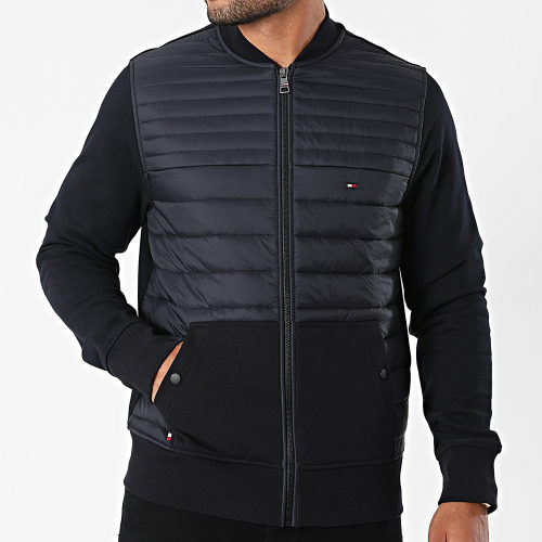 Veste Zippée Mix Media Baseball 9355 Bleu Marine