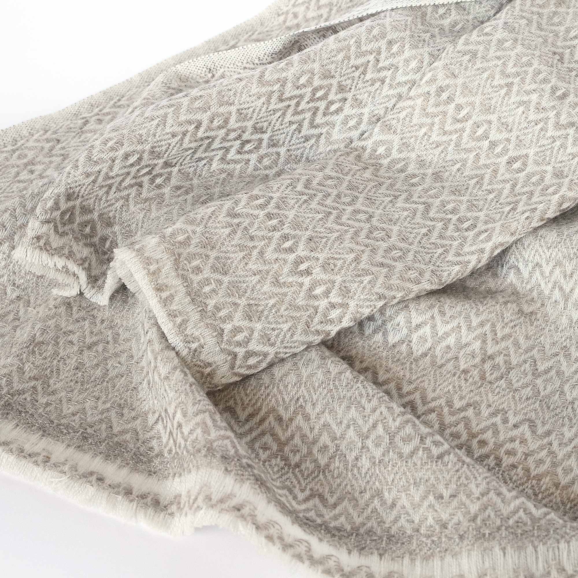 Wollstola 'Viktor', beige, weiß, L 200 cm, B 70 cm günstig bestellen