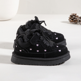 Little hearts chunky sneakers - zwart