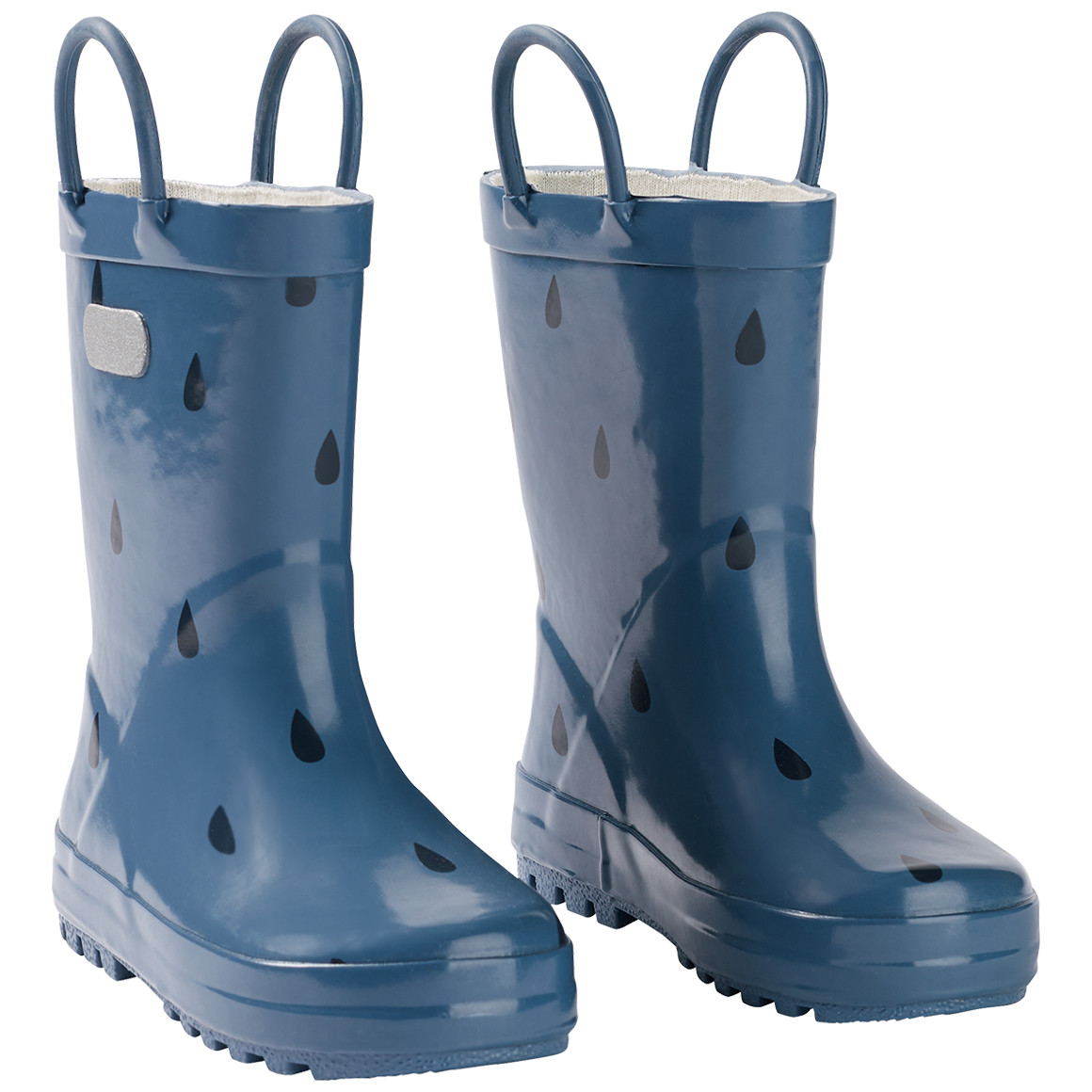 Baby Gummistiefel mit Regentropfen-Print blaugrau