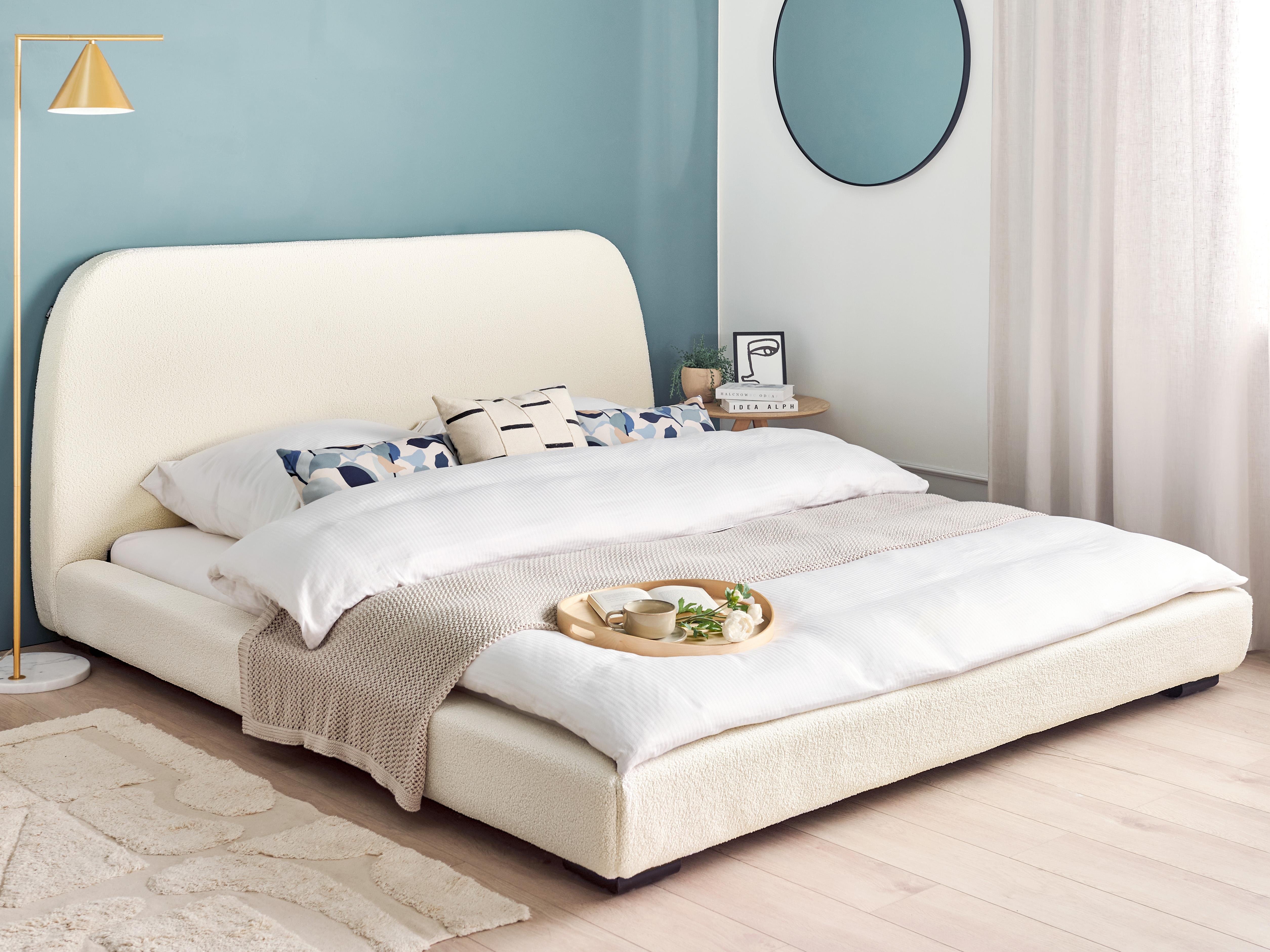 Waterbed Bouclé ROISEL 180 x 200 cm Lichtbeige