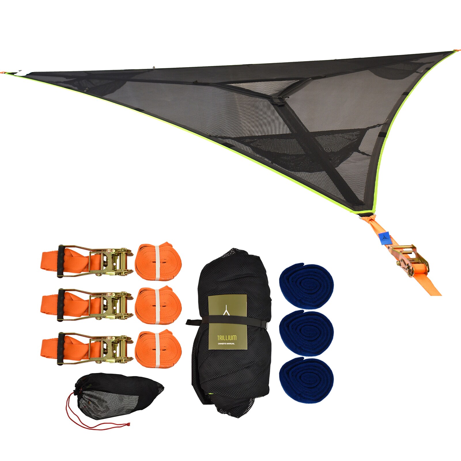 TENTSILE Hängematte Trillium 3 Personen Outdoor Trekking Dopppel Baumzelt 4x4 m Farbe: Green