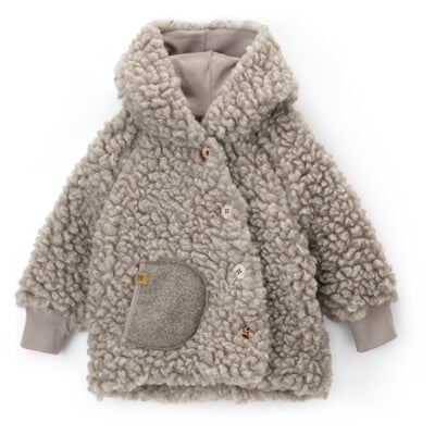 Kinder-Jacke Wollplüsch, hellgrau