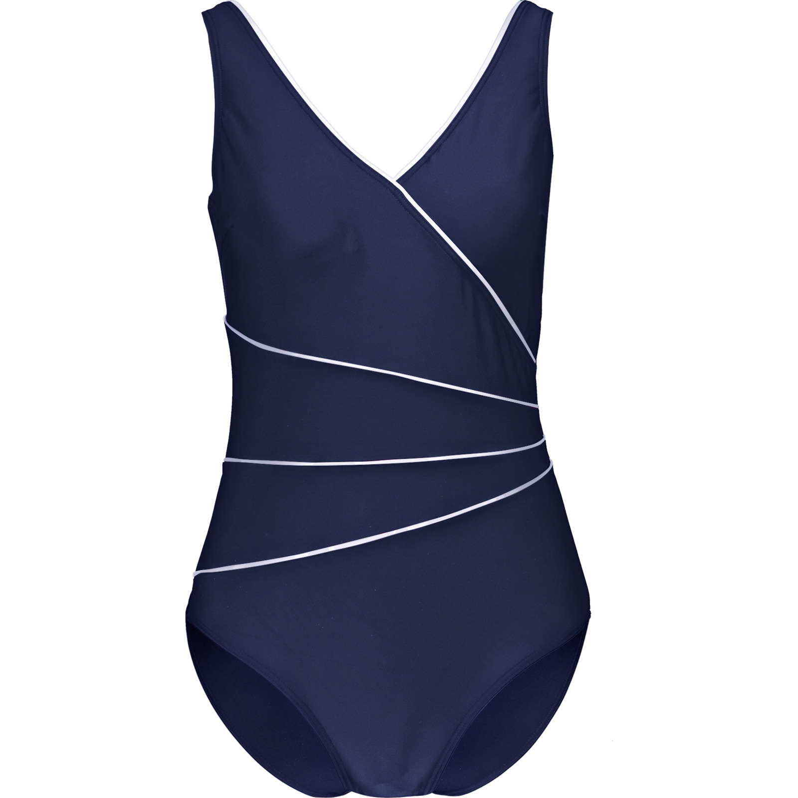 Damen-Badeanzug Piping 42C, navy