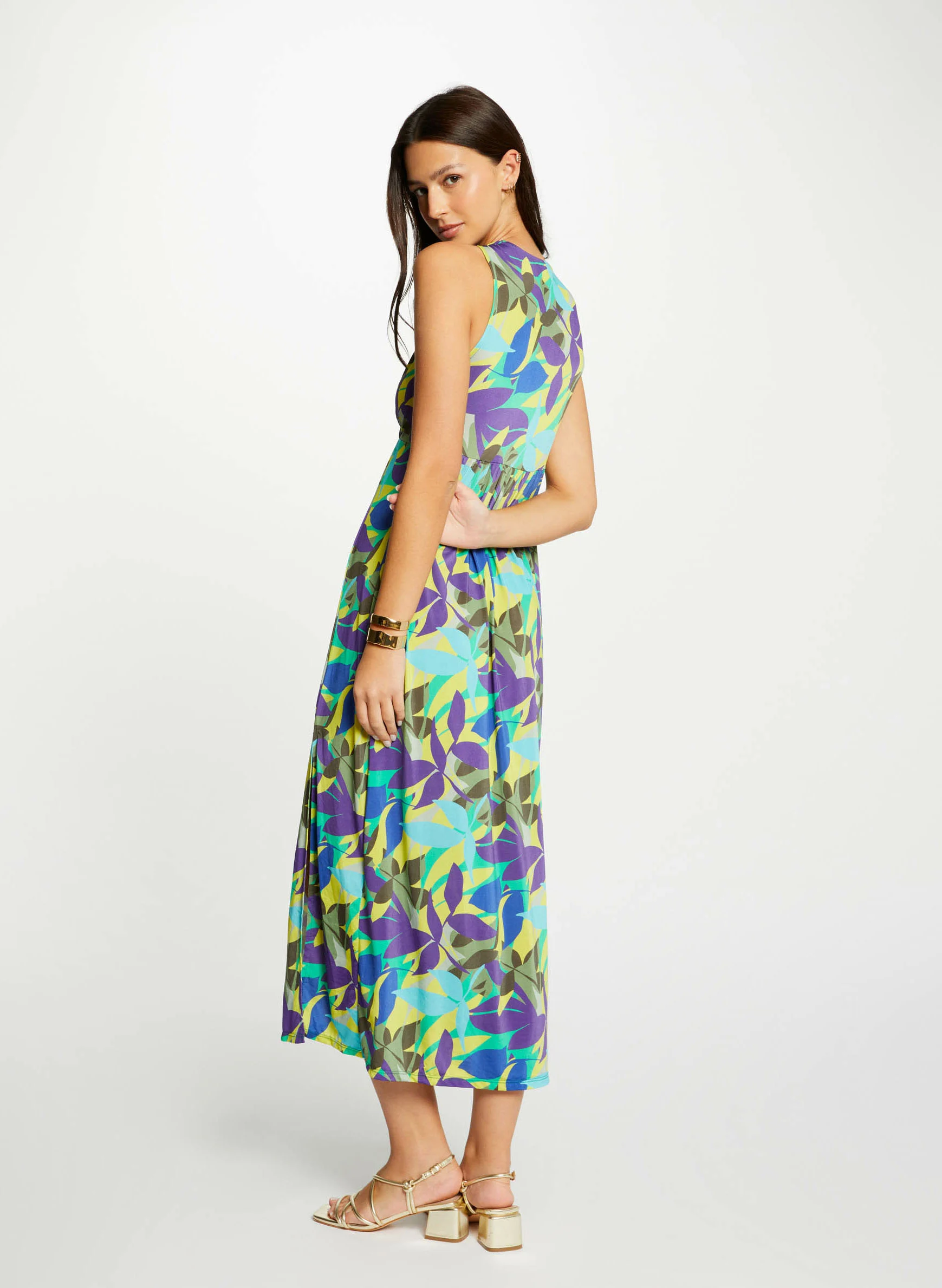 RUSE - Robe midi droite imprimée| Multicolore