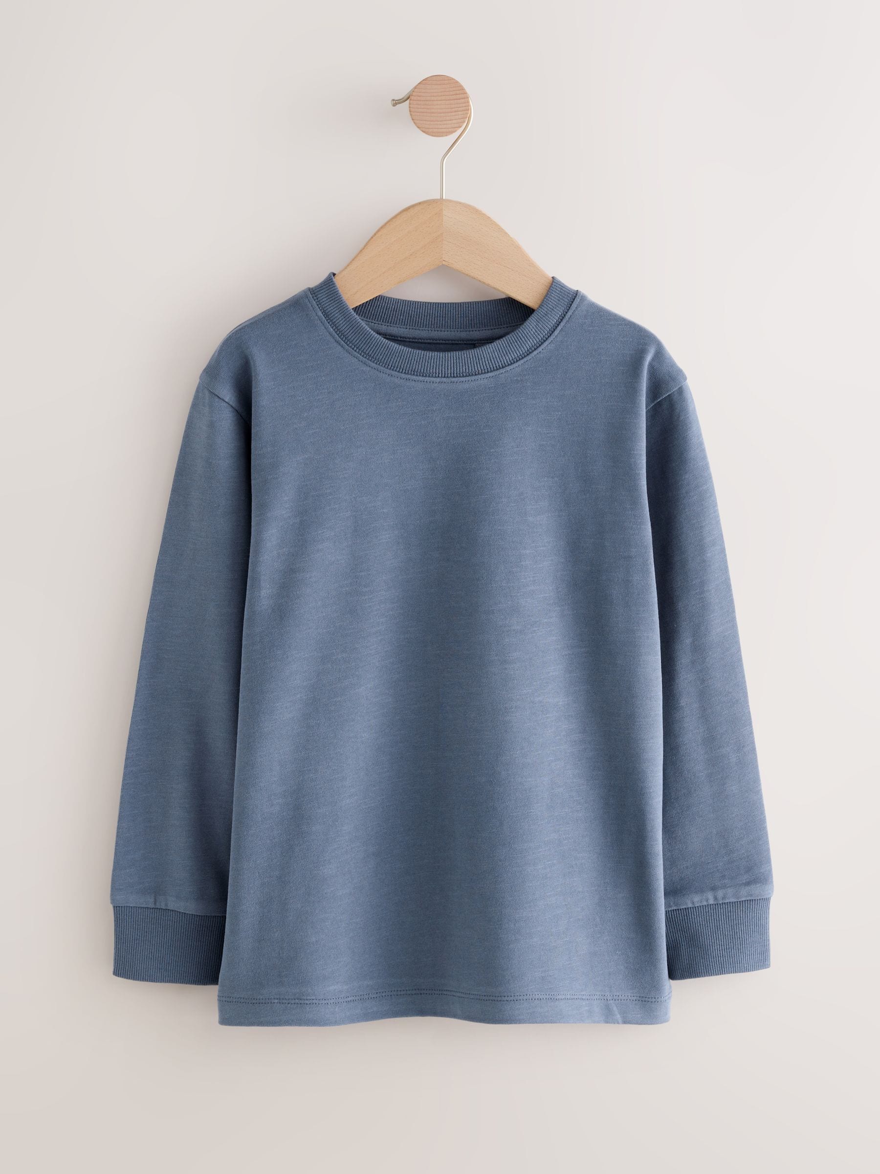 Normaal blauw - Behaaglijk T-shirt met lange mouwen (3-16 jr)