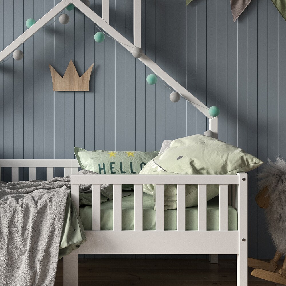 VitaliSpa Hausbett Kinderbett Spielbett Noemi 80x160cm inkl. Matratze weiß