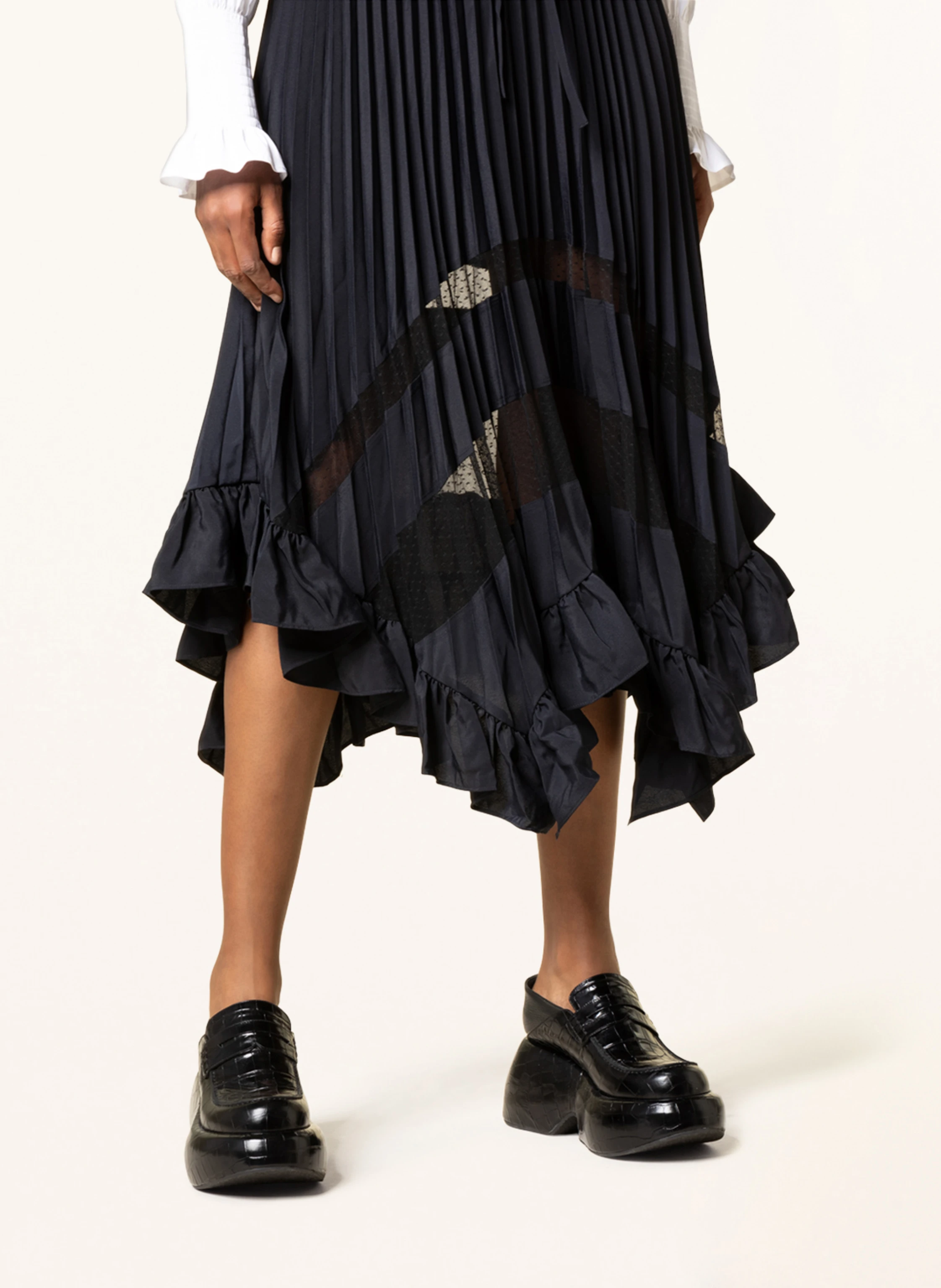 CLAUDIE PIERLOT Plisseerock mit Volants