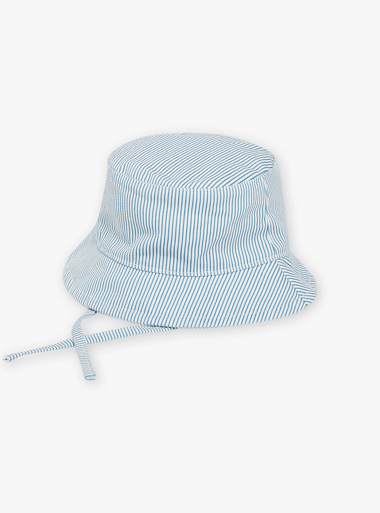 Bob beige à rayures bleues