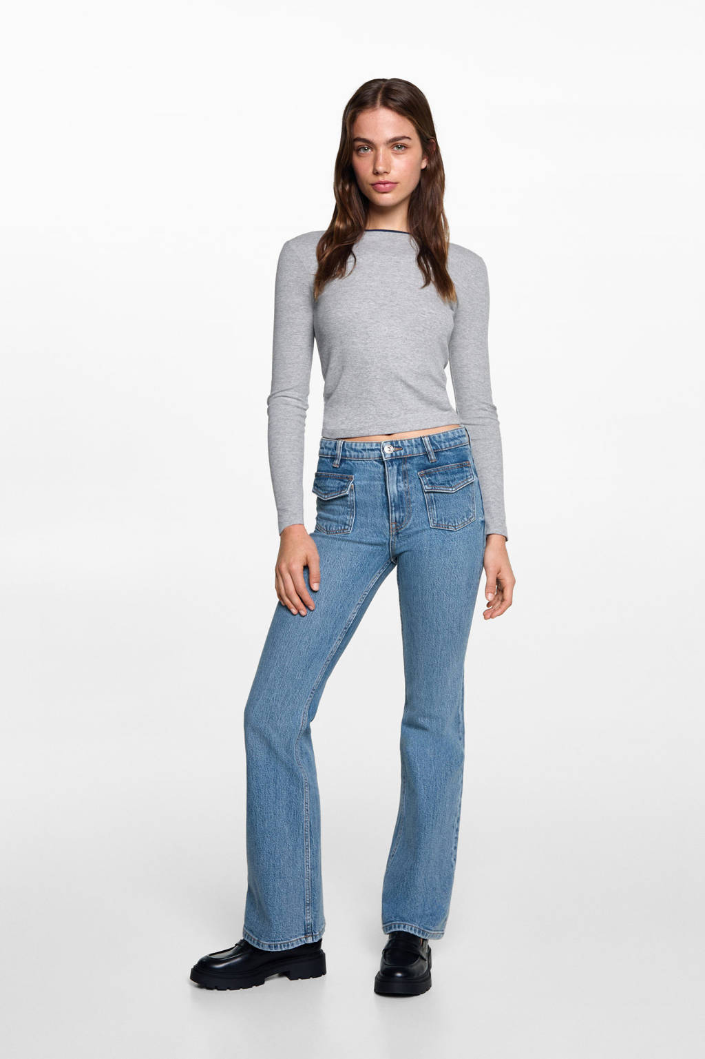 MANGO TEEN flared jeans medium blue