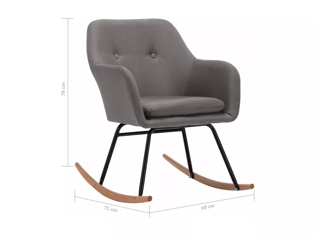 Chaise à bascule Gris clair Tissu